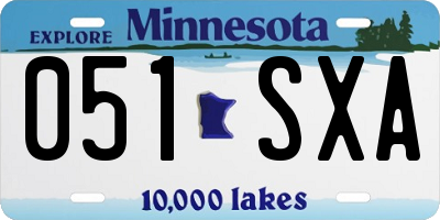 MN license plate 051SXA