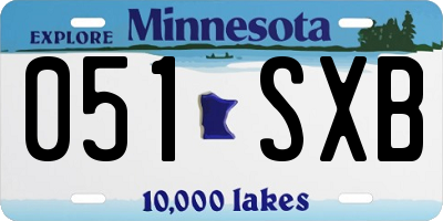 MN license plate 051SXB