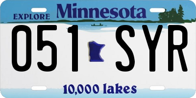 MN license plate 051SYR