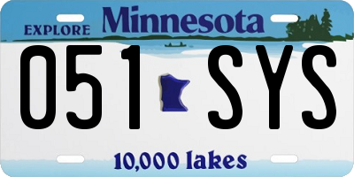 MN license plate 051SYS