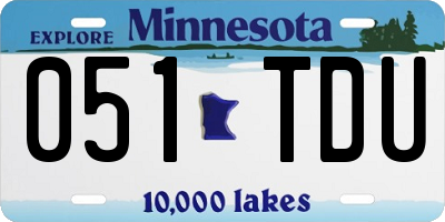 MN license plate 051TDU