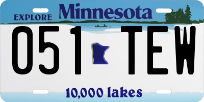 MN license plate 051TEW