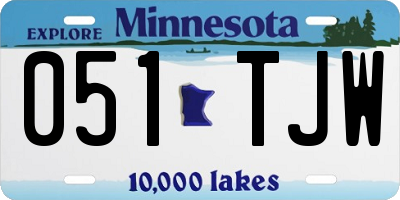 MN license plate 051TJW