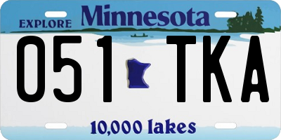 MN license plate 051TKA