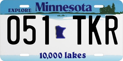 MN license plate 051TKR