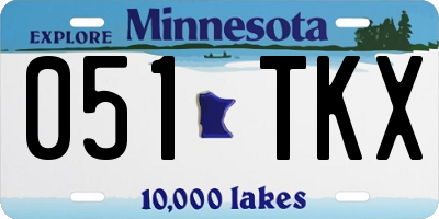 MN license plate 051TKX