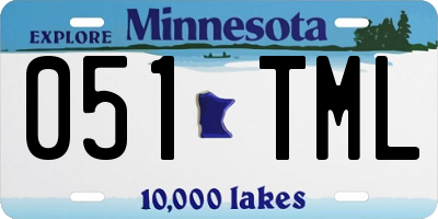 MN license plate 051TML