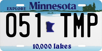 MN license plate 051TMP