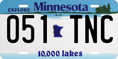 MN license plate 051TNC