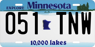 MN license plate 051TNW
