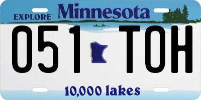 MN license plate 051TOH