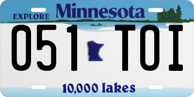 MN license plate 051TOI