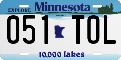 MN license plate 051TOL