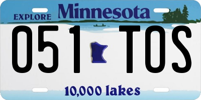 MN license plate 051TOS