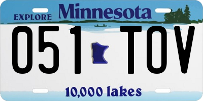MN license plate 051TOV
