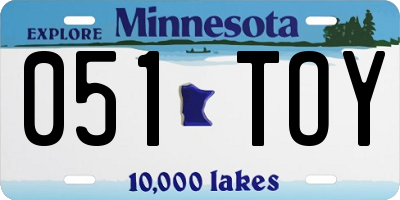 MN license plate 051TOY