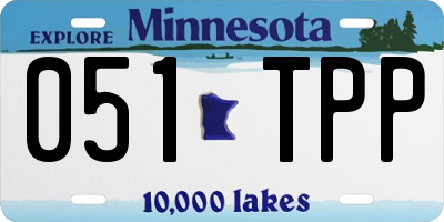 MN license plate 051TPP