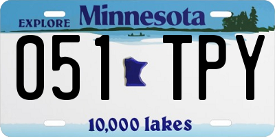 MN license plate 051TPY