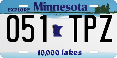 MN license plate 051TPZ