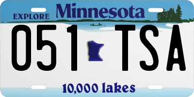 MN license plate 051TSA