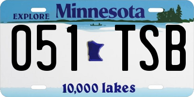 MN license plate 051TSB