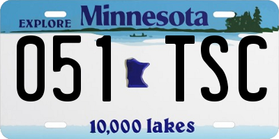 MN license plate 051TSC