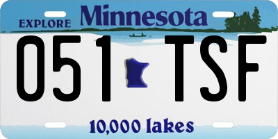 MN license plate 051TSF