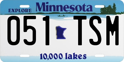 MN license plate 051TSM