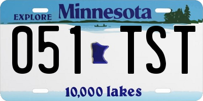 MN license plate 051TST