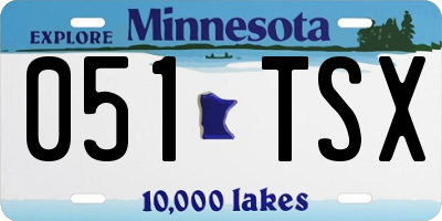 MN license plate 051TSX