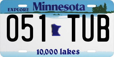 MN license plate 051TUB