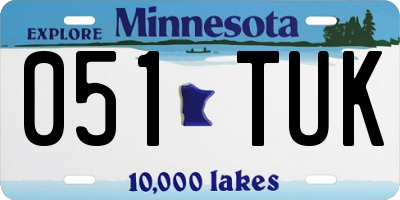 MN license plate 051TUK