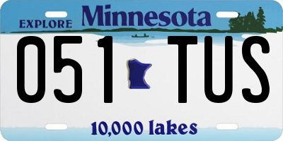 MN license plate 051TUS