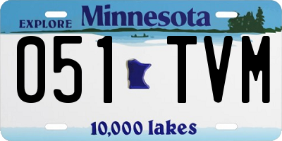 MN license plate 051TVM