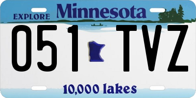 MN license plate 051TVZ