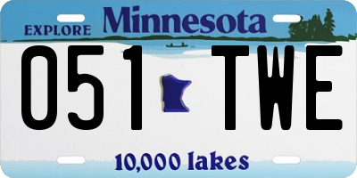 MN license plate 051TWE