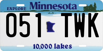 MN license plate 051TWK