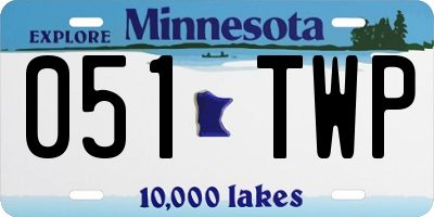 MN license plate 051TWP