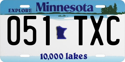 MN license plate 051TXC