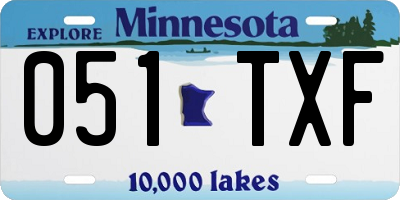 MN license plate 051TXF