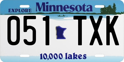 MN license plate 051TXK