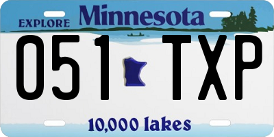 MN license plate 051TXP