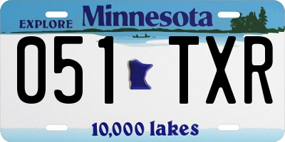 MN license plate 051TXR