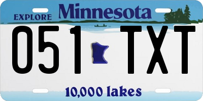 MN license plate 051TXT
