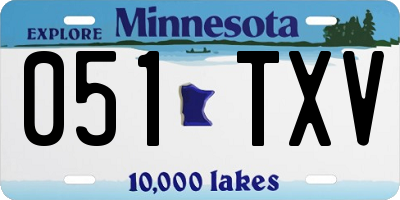 MN license plate 051TXV