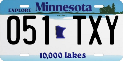 MN license plate 051TXY