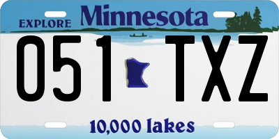 MN license plate 051TXZ