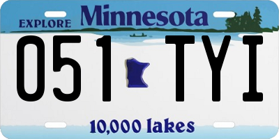 MN license plate 051TYI