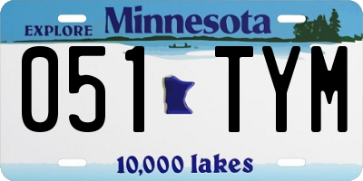 MN license plate 051TYM