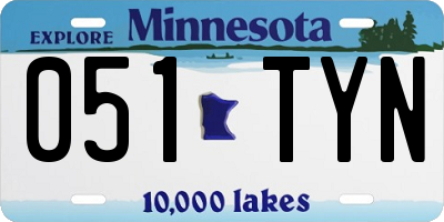 MN license plate 051TYN